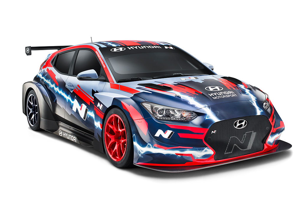 Hyundai showcases Veloster N ETCR electric racecar