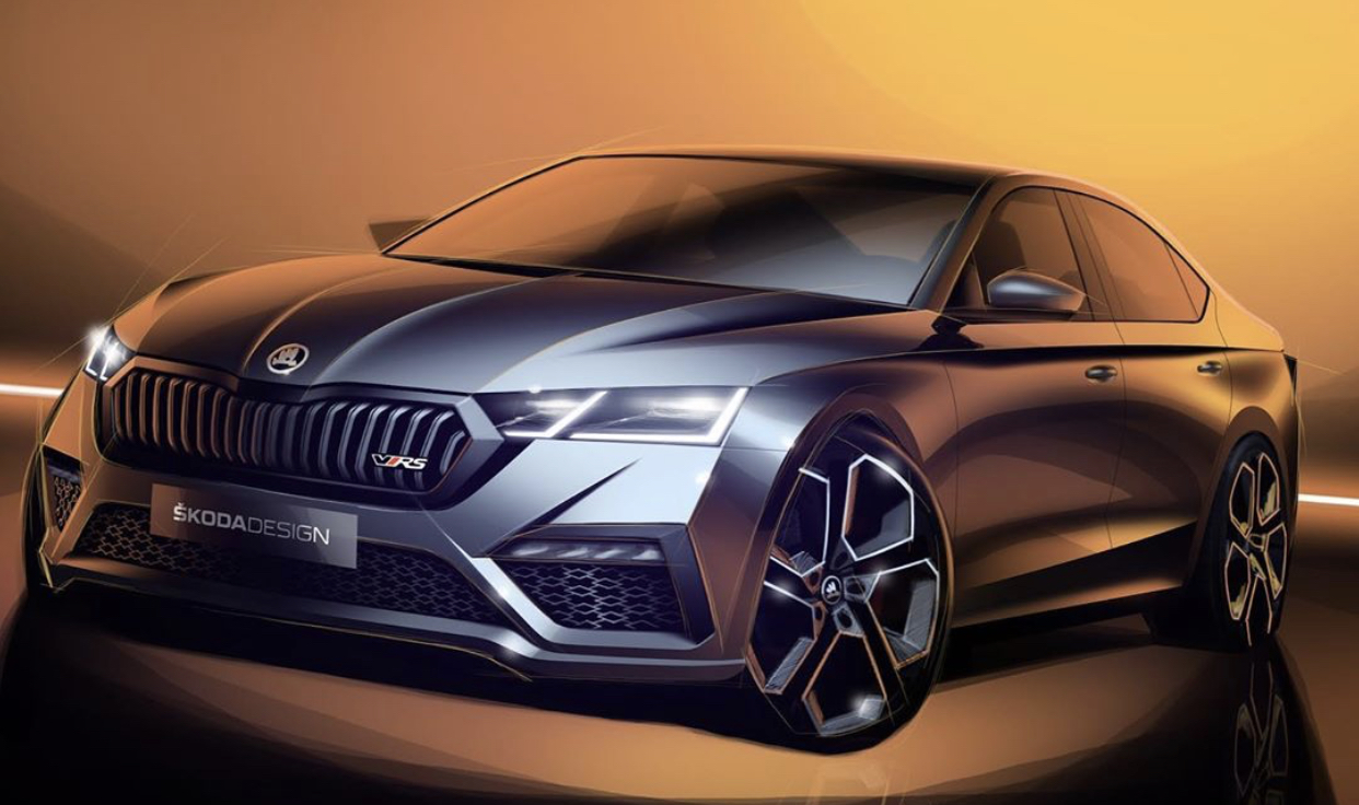Skoda teases sketches of upcoming Octavia RS iV Skoda teases sketches of upcoming Octavia RS iV