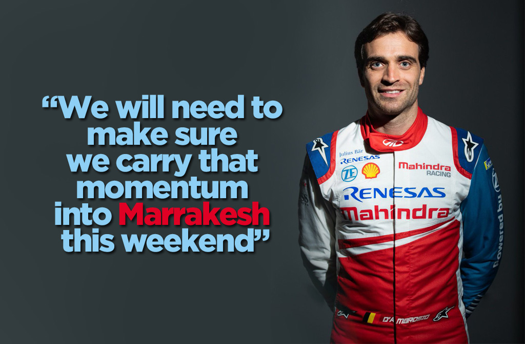 Jerome D’Ambrosio: The Marrakesh E-Prix will be Mahindra Racing’s comeback race Jerome D’Ambrosio: The Marrakesh E-Prix will be Mahindra Racing’s comeback race