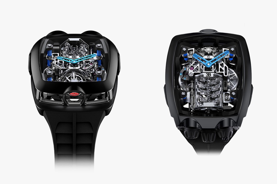 A Bugatti Chiron W16 engine on your wrist, courtesy Jacob & Co A Bugatti Chiron W16 engine on your wrist, courtesy Jacob & Co