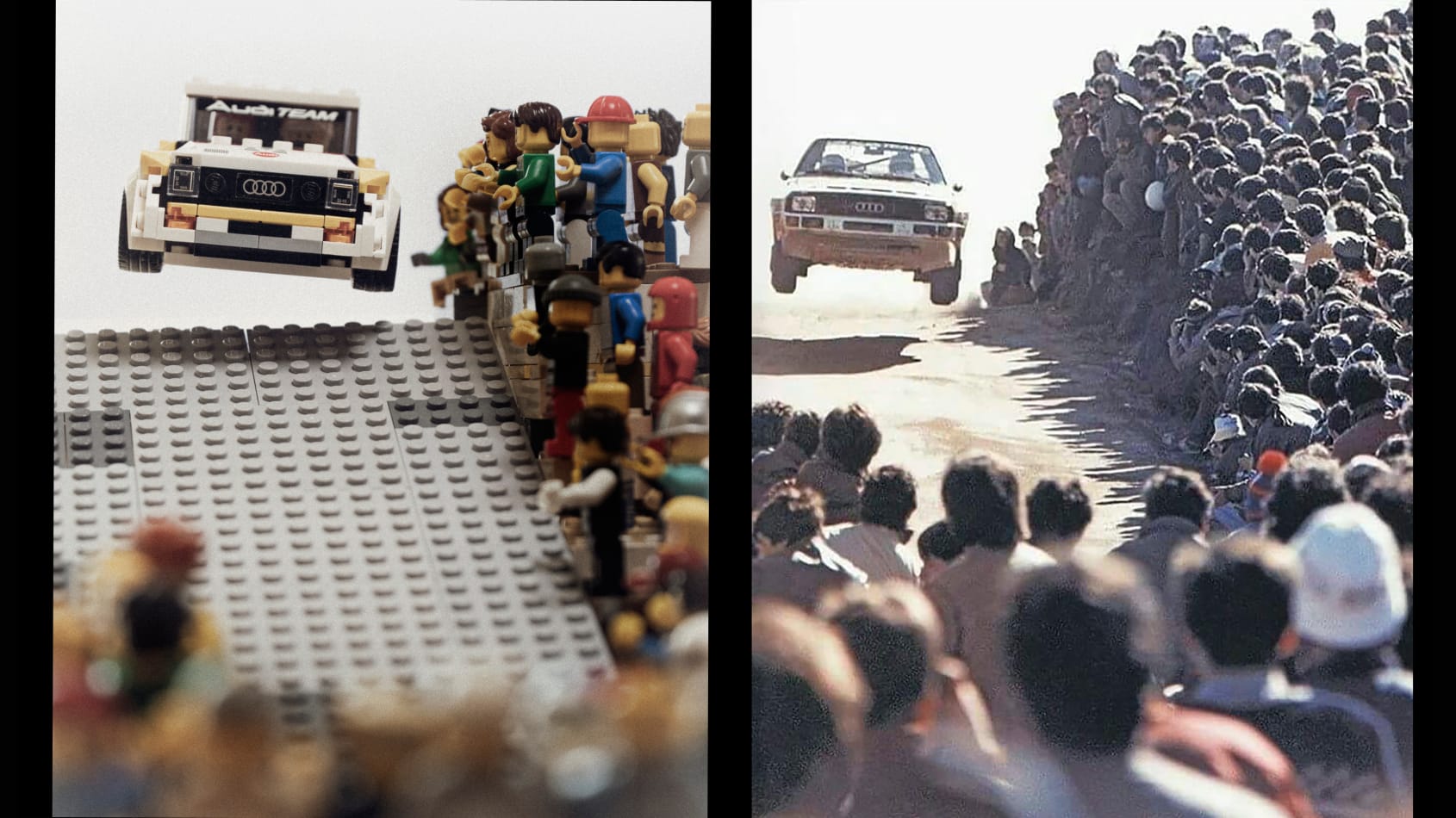 Iconic Audi group B rally scenes recreated with Lego