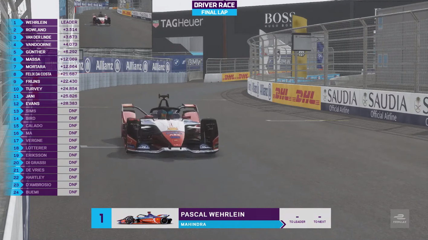 Wehrlein, Mueller bag the win in round 7 of the FIA ABB Formula E Race at Home challenge Wehrlein, Mueller bag the win in round 7 of the FIA ABB Formula E Race at Home challenge