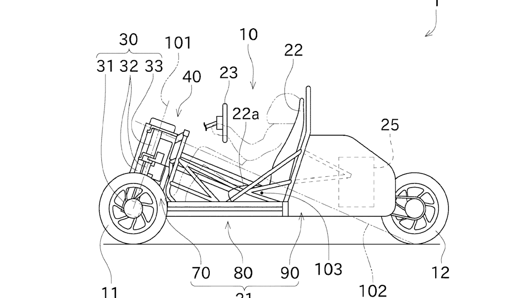 Kawasaki files patent for prospective three-wheeled vehicle Kawasaki files patent for prospective three-wheeled vehicle