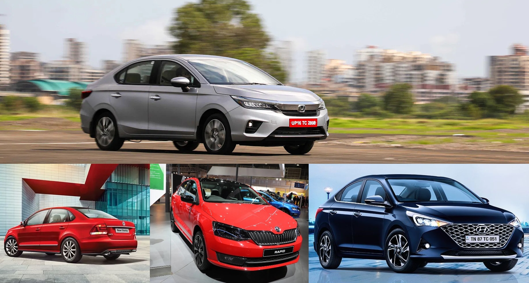 Honda City v Hyundai Verna v Skoda Rapid v Volkswagen Vento – C-Segment sedan comparo Honda City v Hyundai Verna v Skoda Rapid v Volkswagen Vento – C-Segment sedan comparo