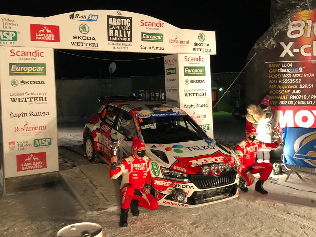 Team MRF Tyres clinch third place at the Arctic Lapland Rally Team MRF Tyres clinch third place at the Arctic Lapland Rally