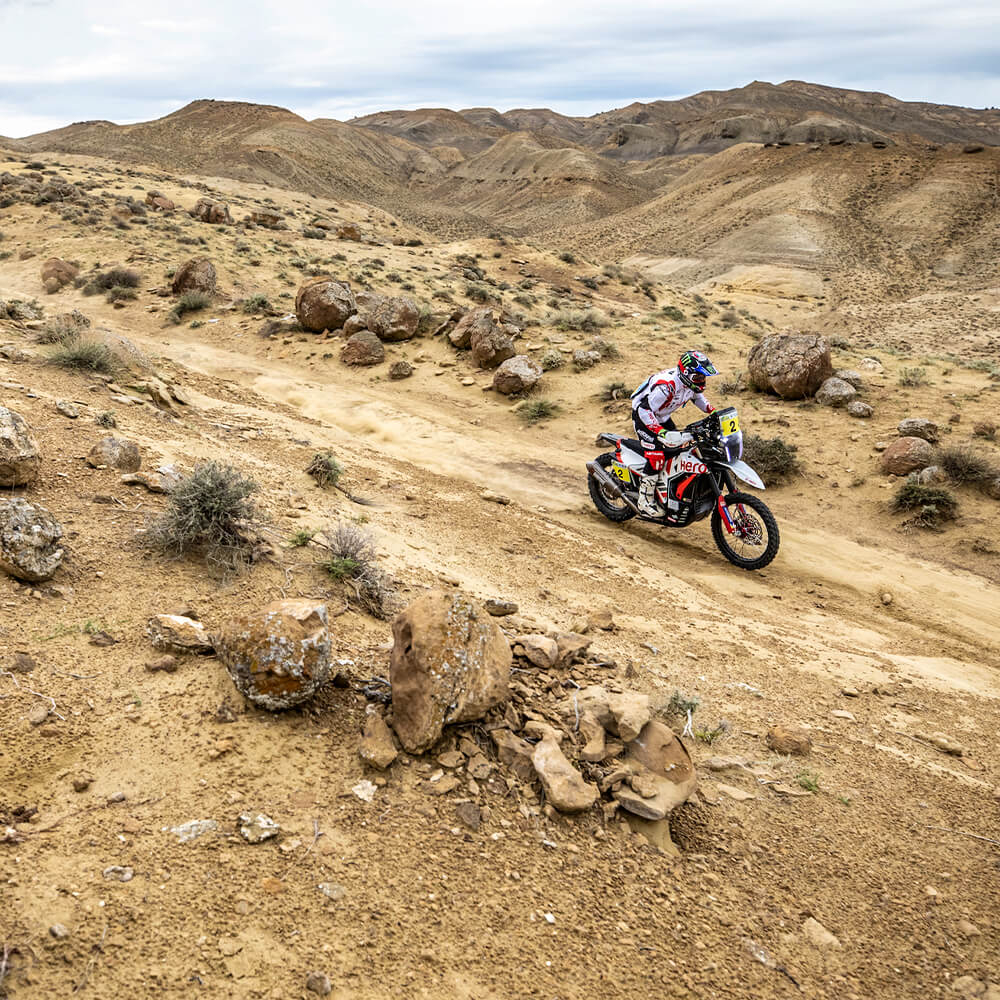 Hero MotoSports Team Rally riders finishes inside top 10 in Stage 4 of the Kazakhstan Rally Hero MotoSports Team Rally riders finishes inside top 10 in Stage 4 of the Kazakhstan Rally