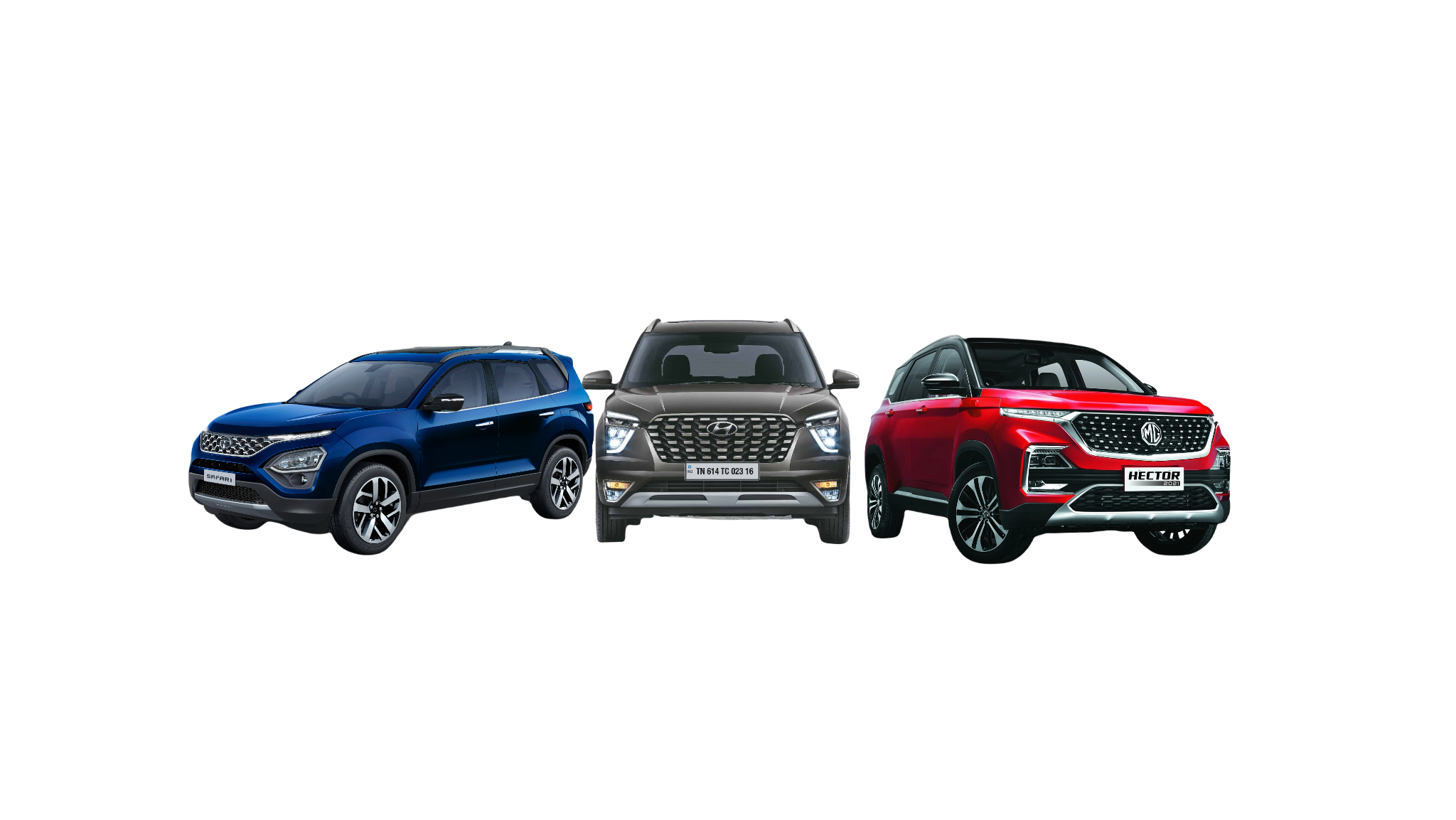 Hyundai Alcazar v Tata Safari v MG Hector Plus: Specification and price comparison Hyundai Alcazar v Tata Safari v MG Hector Plus: Specification and price comparison