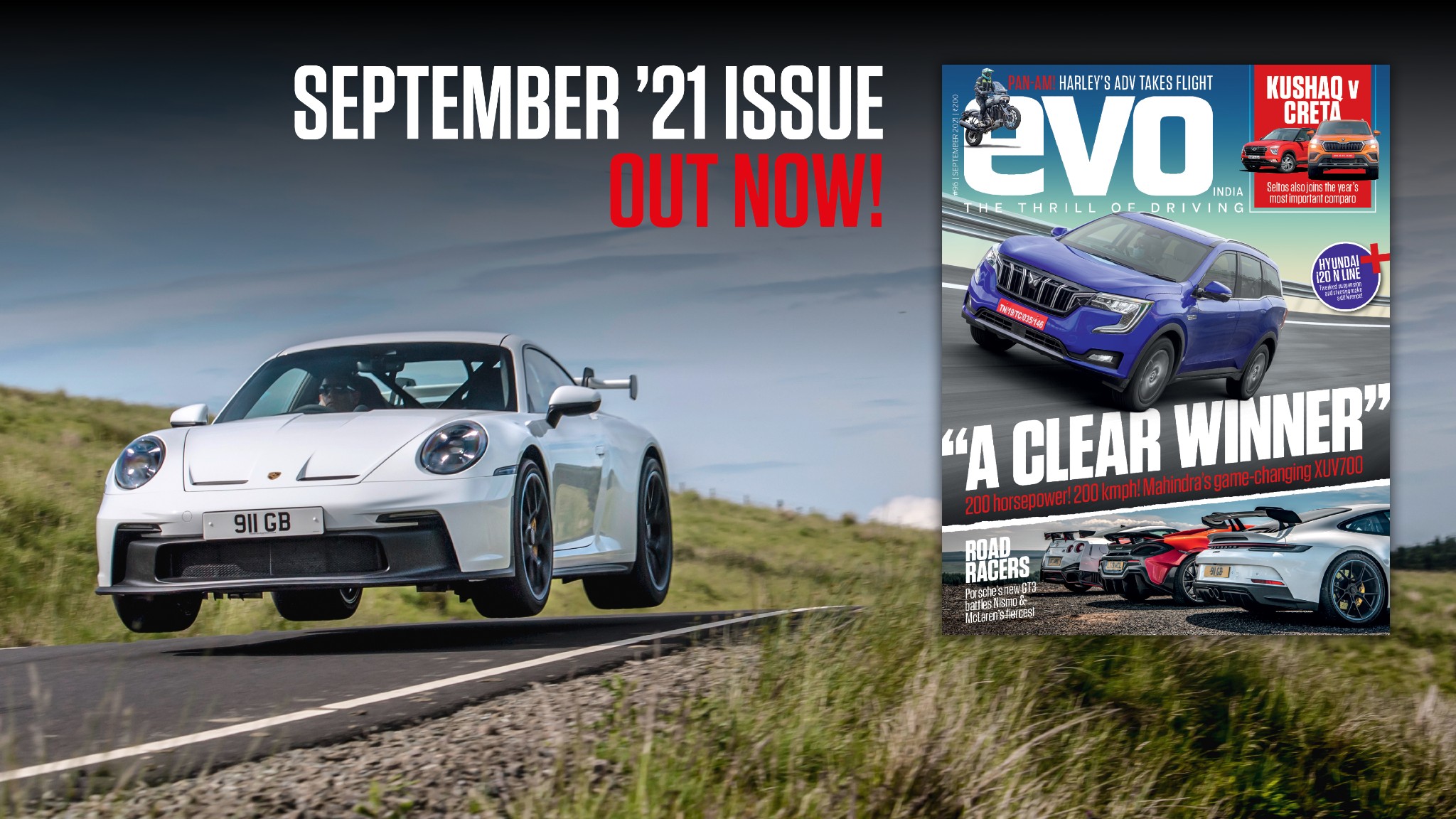 The mighty Mahindra XUV700 and Harley Pan America headline the September issue of evo India magazine The mighty Mahindra XUV700 and Harley Pan America headline the September issue of evo India magazine