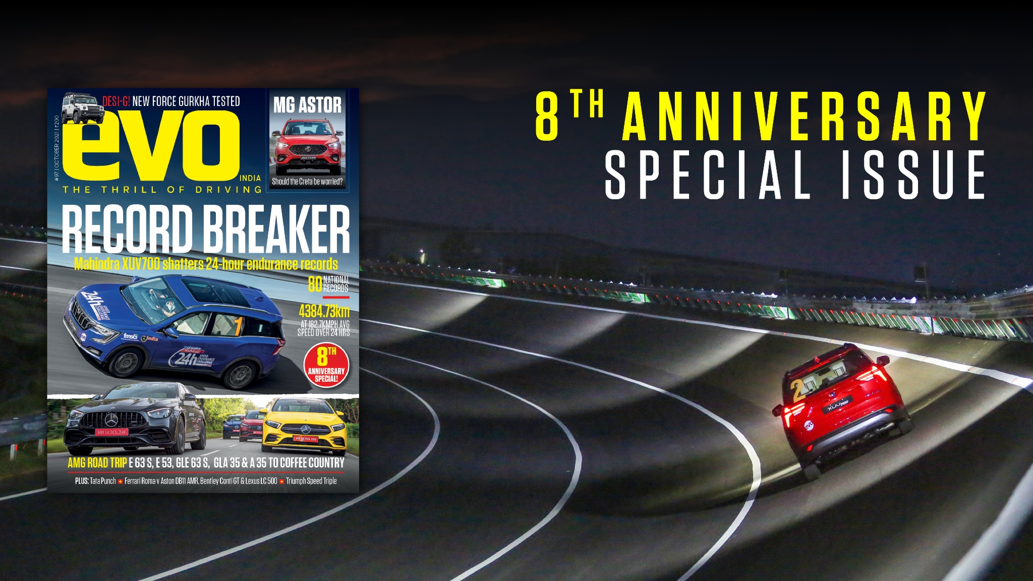 Setting 80 national records with the Mahindra XUV700 to celebrate eighth anniversary of evo India! Setting 80 national records with the Mahindra XUV700 to celebrate eighth anniversary of evo India!