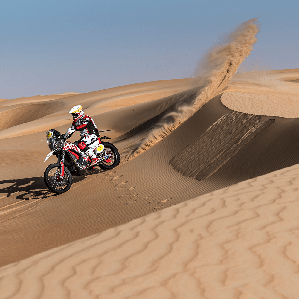J-Rod leads the charge for Hero MotoSports in Stage 3 of the Abu Dhabi Desert Challenge J-Rod leads the charge for Hero MotoSports in Stage 3 of the Abu Dhabi Desert Challenge