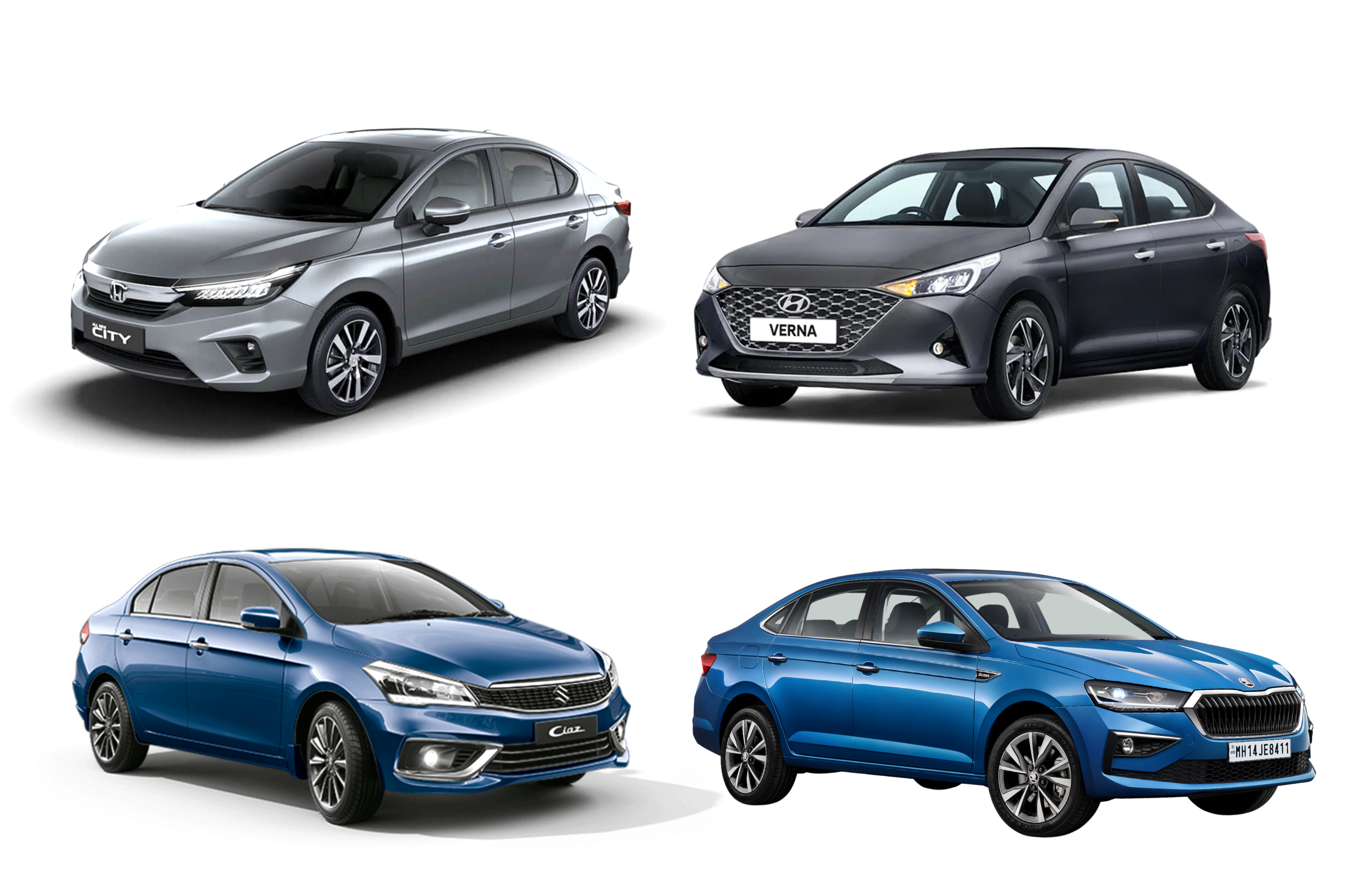 Skoda Slavia vs Honda City vs Hyundai Verna vs Maruti Suzuki Ciaz: Mid-size sedan specification comparison Skoda Slavia vs Honda City vs Hyundai Verna vs Maruti Suzuki Ciaz: Mid-size sedan specification comparison