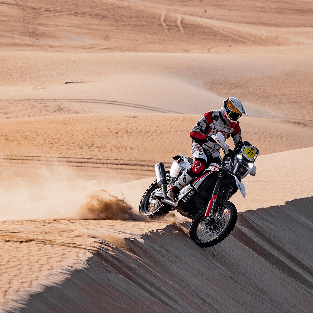 J-Rod finished third in Stage 4 for Hero MotoSports at the Abu Dhabi Desert Challenge