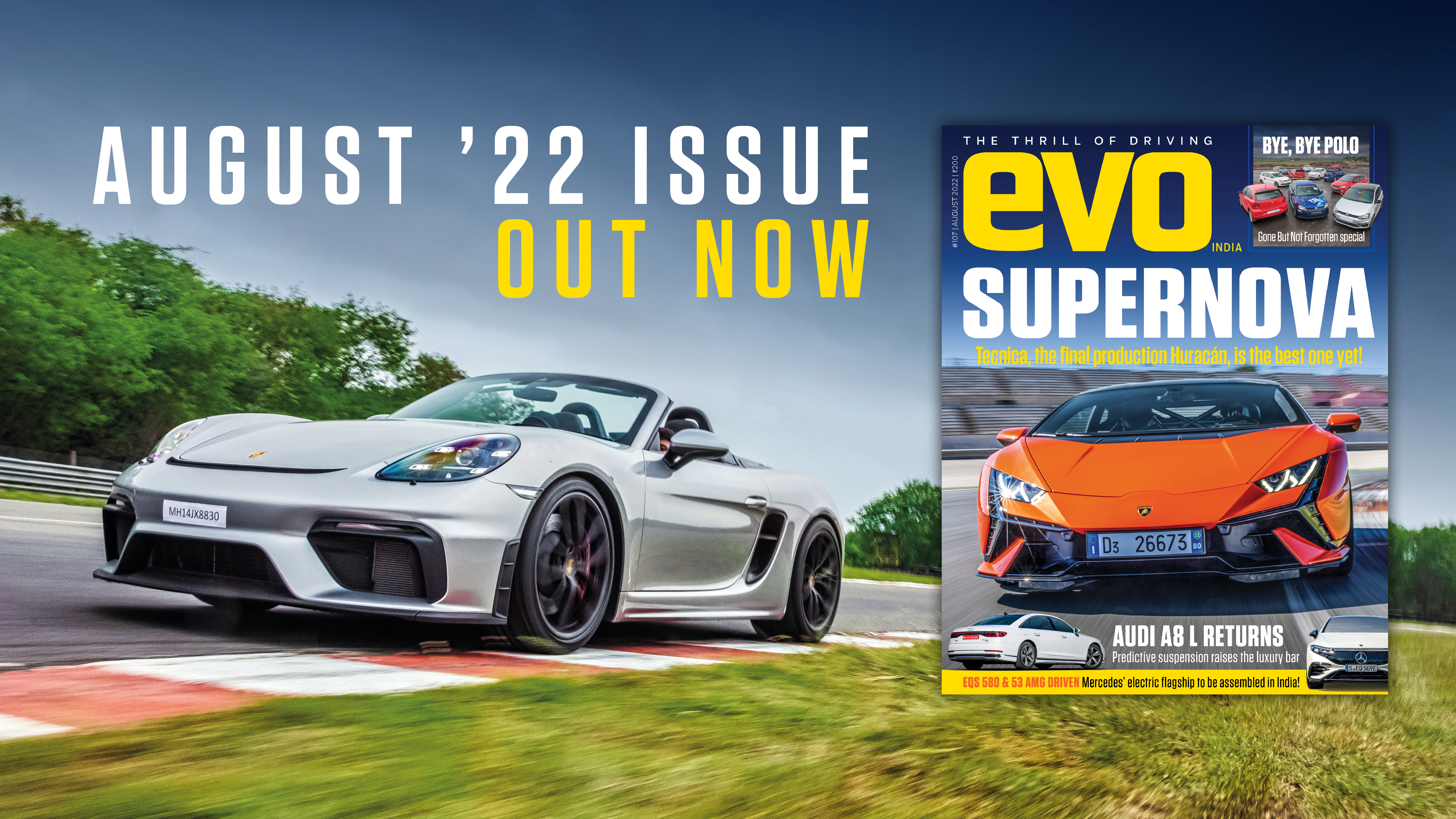 Lamborghini Huracan Tecnica and its screaming V10 headlines the August 2022 issue of evo India, along with the Audi A8 and Mercedes-Benz EQS Lamborghini Huracan Tecnica and its screaming V10 headlines the August 2022 issue of evo India, along with the Audi A8 and Mercedes-Benz EQS
