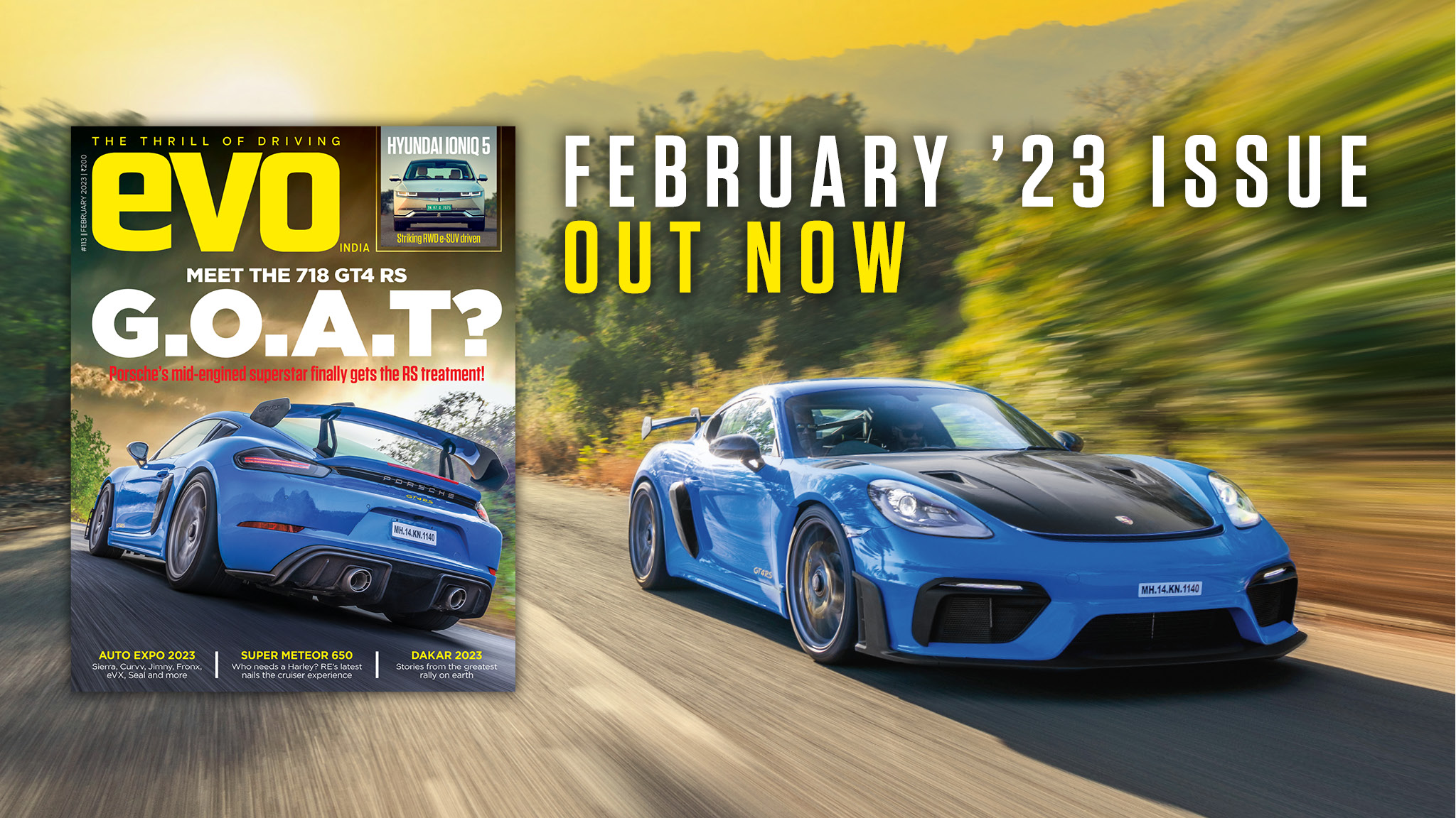 Porsche’s finest — the 718 Cayman GT4 RS driven on Indian roads for the February 2023 issue of evo India magazine Porsche’s finest — the 718 Cayman GT4 RS driven on Indian roads for the February 2023 issue of evo India magazine