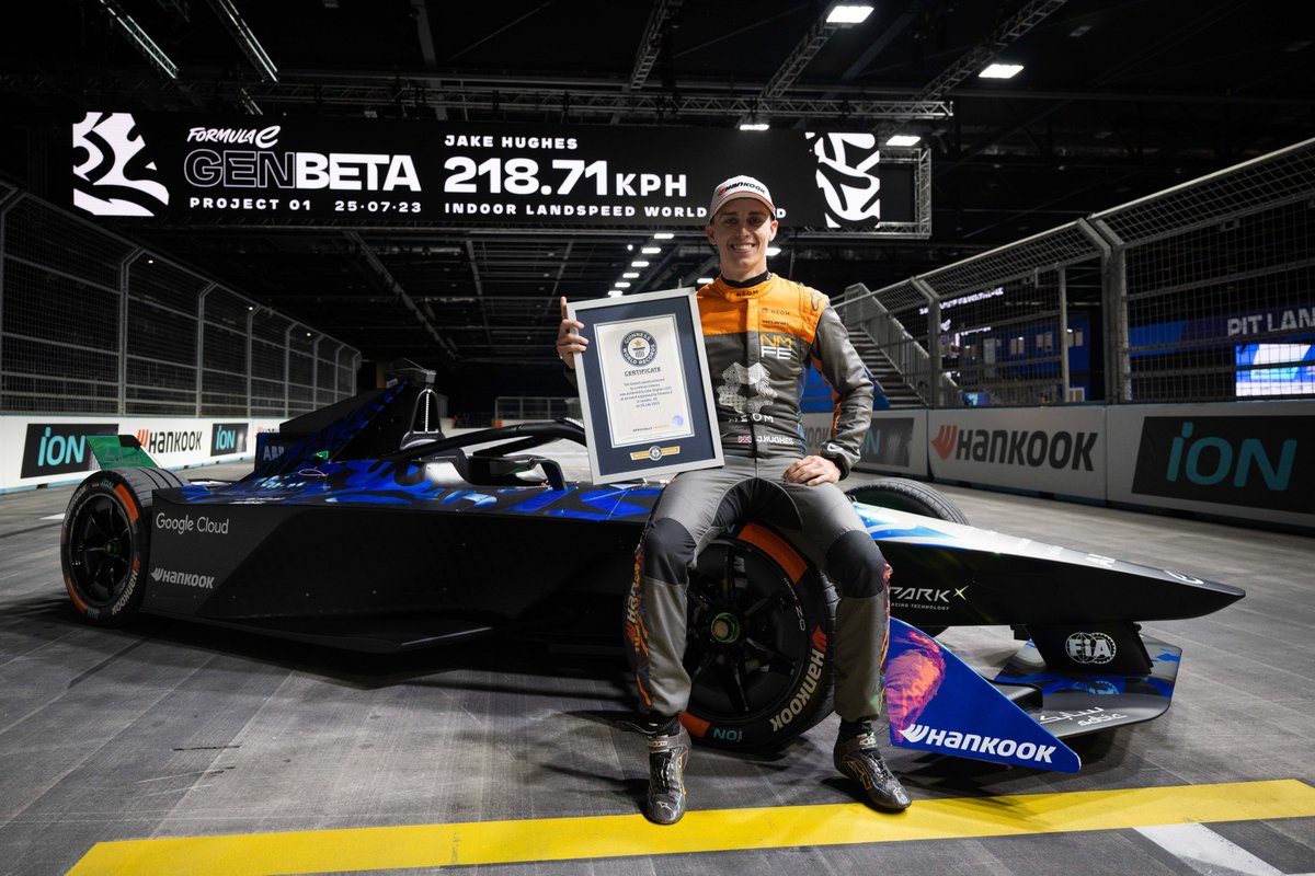 Formula E Car achieves 218kmph top speed indoors, breaking Guinness World Records Formula E Car achieves 218kmph top speed indoors, breaking Guinness World Records
