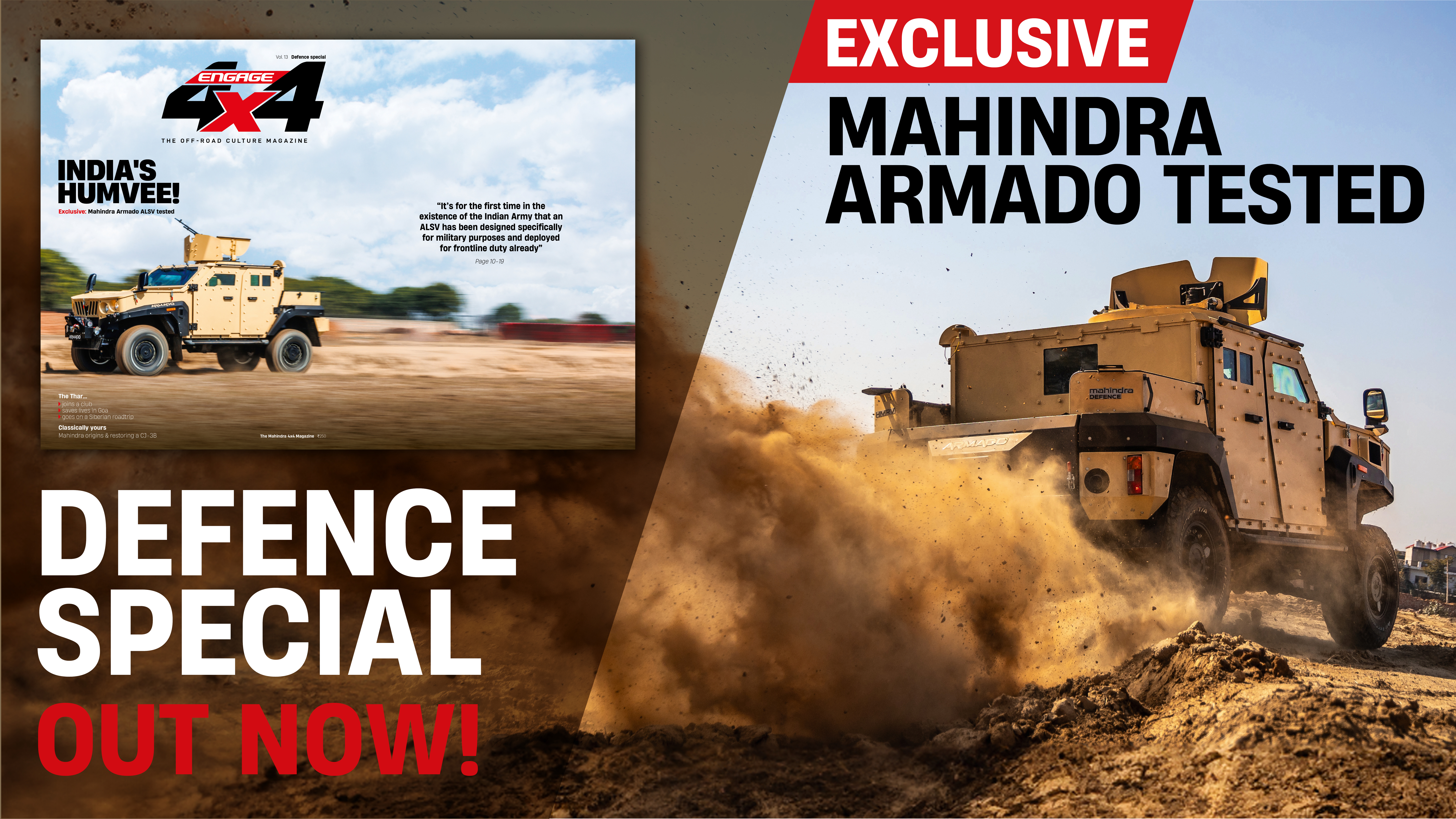 Engage 4x4 India issue #013: Exploring the Mahindra Armado ALSV and what it means for the armed forces Engage 4x4 India issue #013: Exploring the Mahindra Armado ALSV and what it means for the armed forces