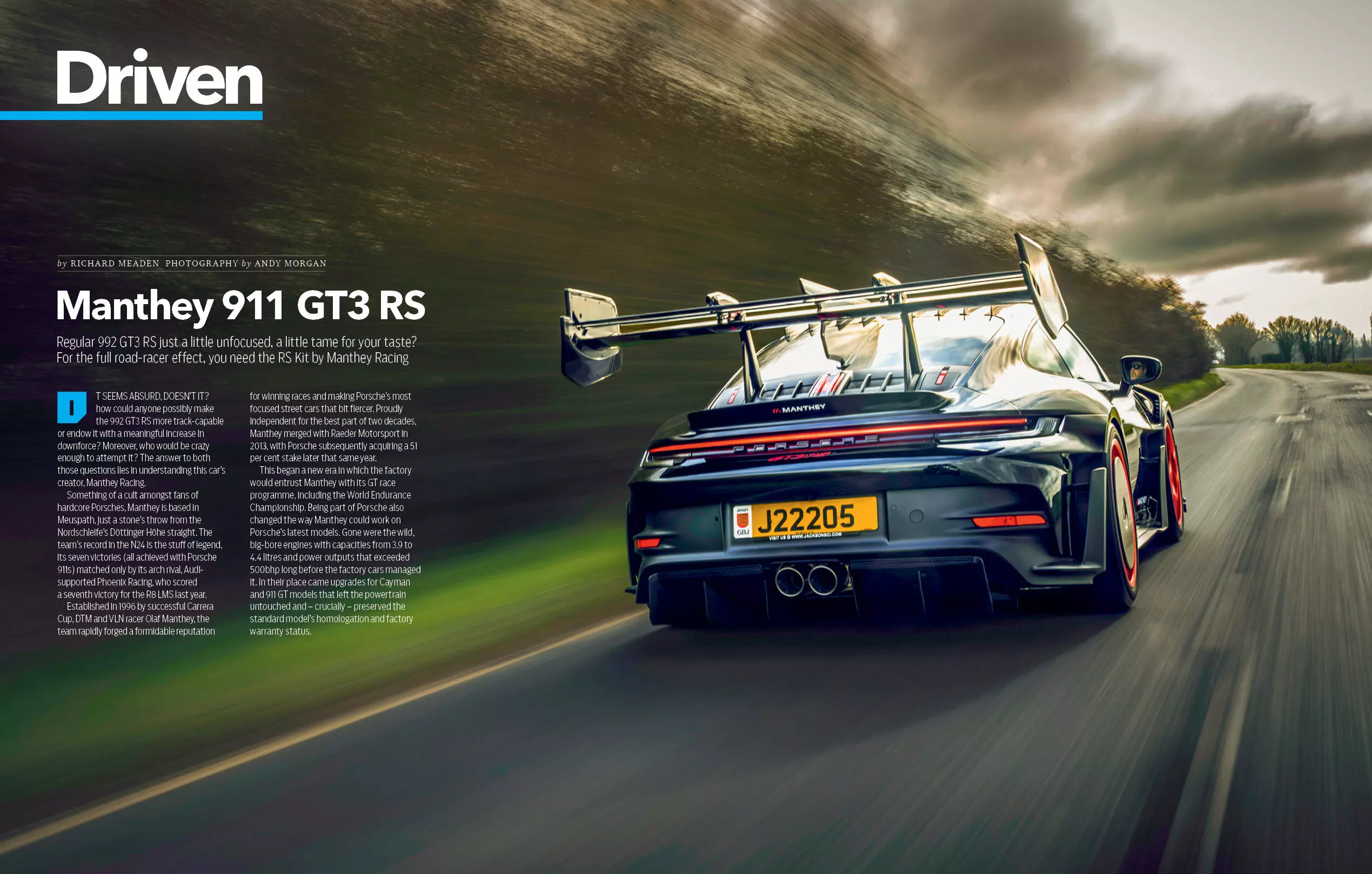 The team at Manthey Racing tightens up the already reigned in GT3 RS with their add-ons The team at Manthey Racing tightens up the already reigned in GT3 RS with their add-ons