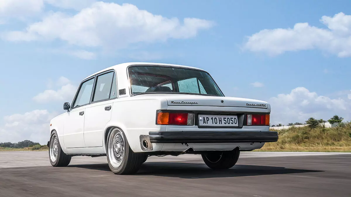 The rear quarter panel houses the exhaust tip in a neat and civilised way, the same cannot be said about the way it sounds. The rear quarter panel houses the exhaust tip in a neat and civilised way, the same cannot be said about the way it sounds.