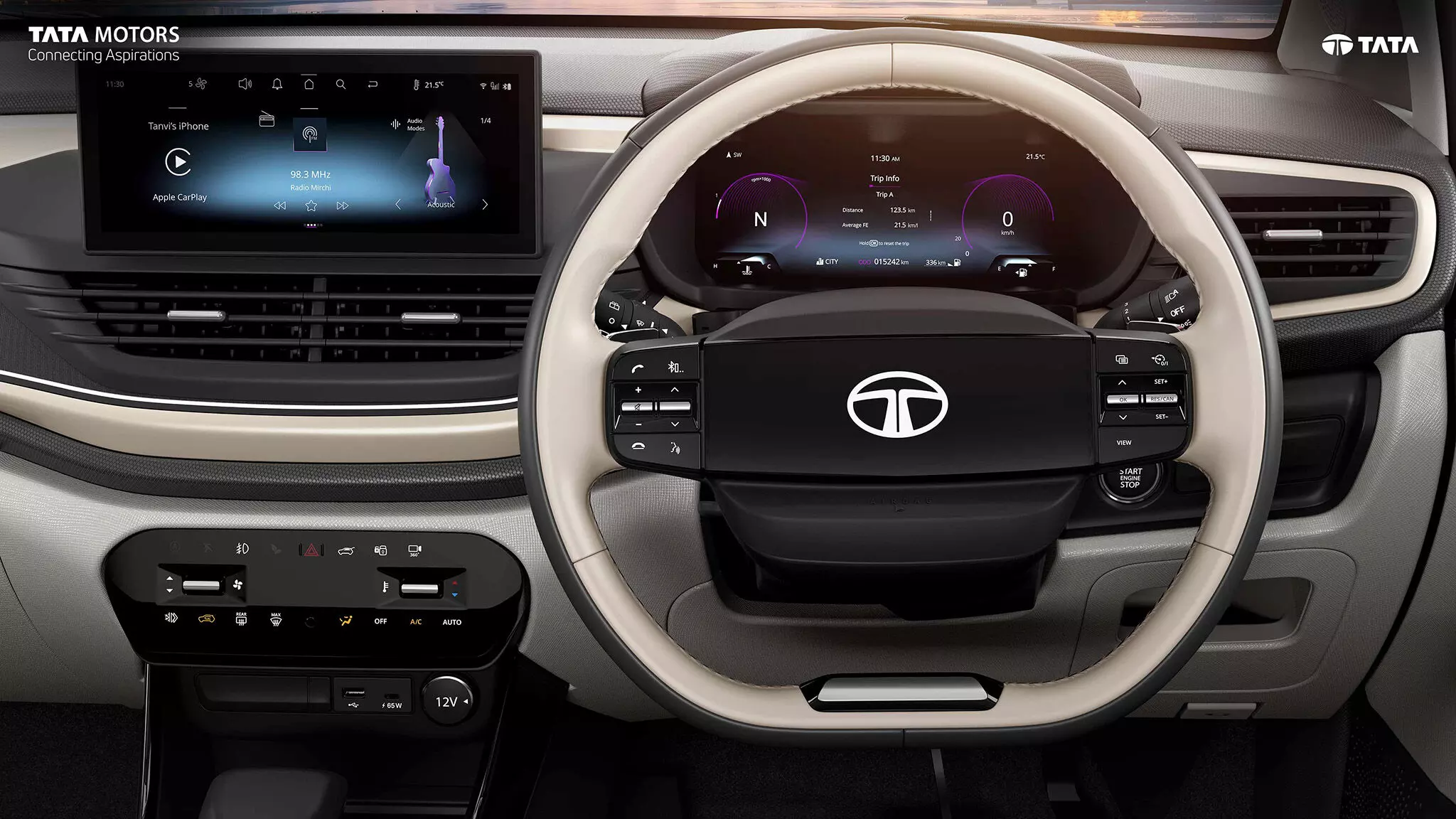 It gets a new 10.25-inch digital cluster with a new two spoke steering wheel It gets a new 10.25-inch digital cluster with a new two spoke steering wheel
