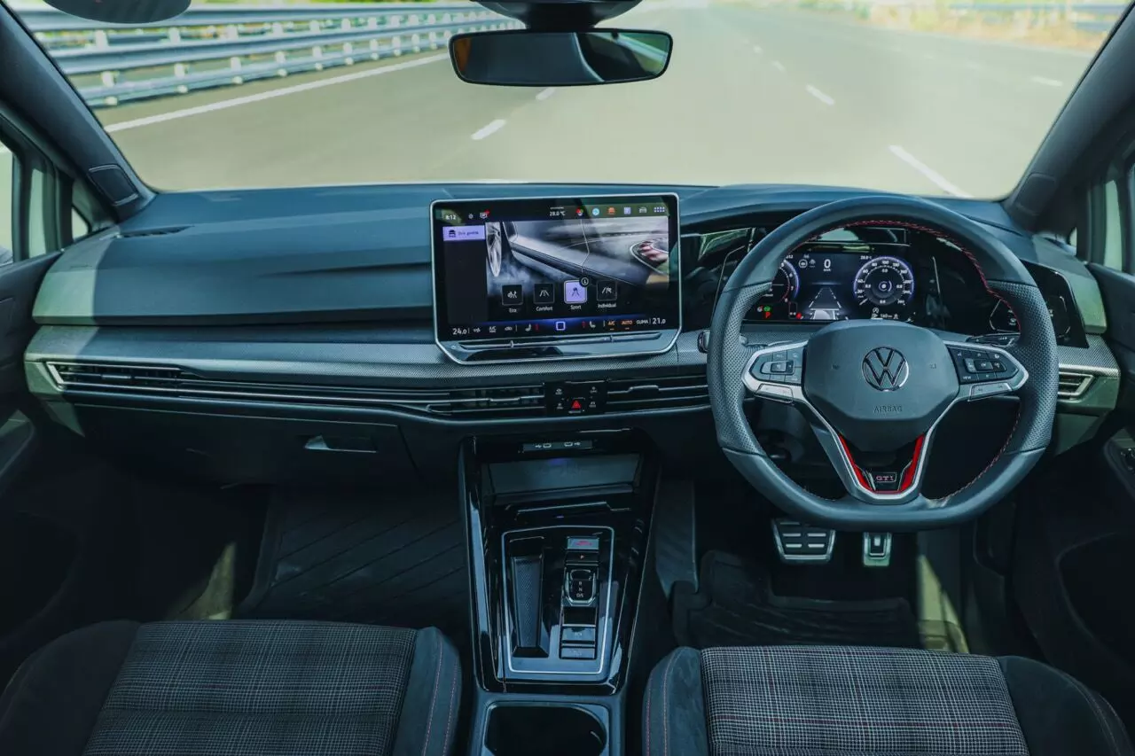 Step inside the cabin of the Golf GTI and you get a 12.9-inch infotainment screen along with a 10.25-inch digital instrument cluster – Shot by Avdhoot A Kolhe for evo India