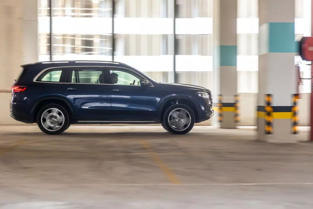 Behind the steering wheel the Mercedes-Benz GLS gives you that king of the road feel