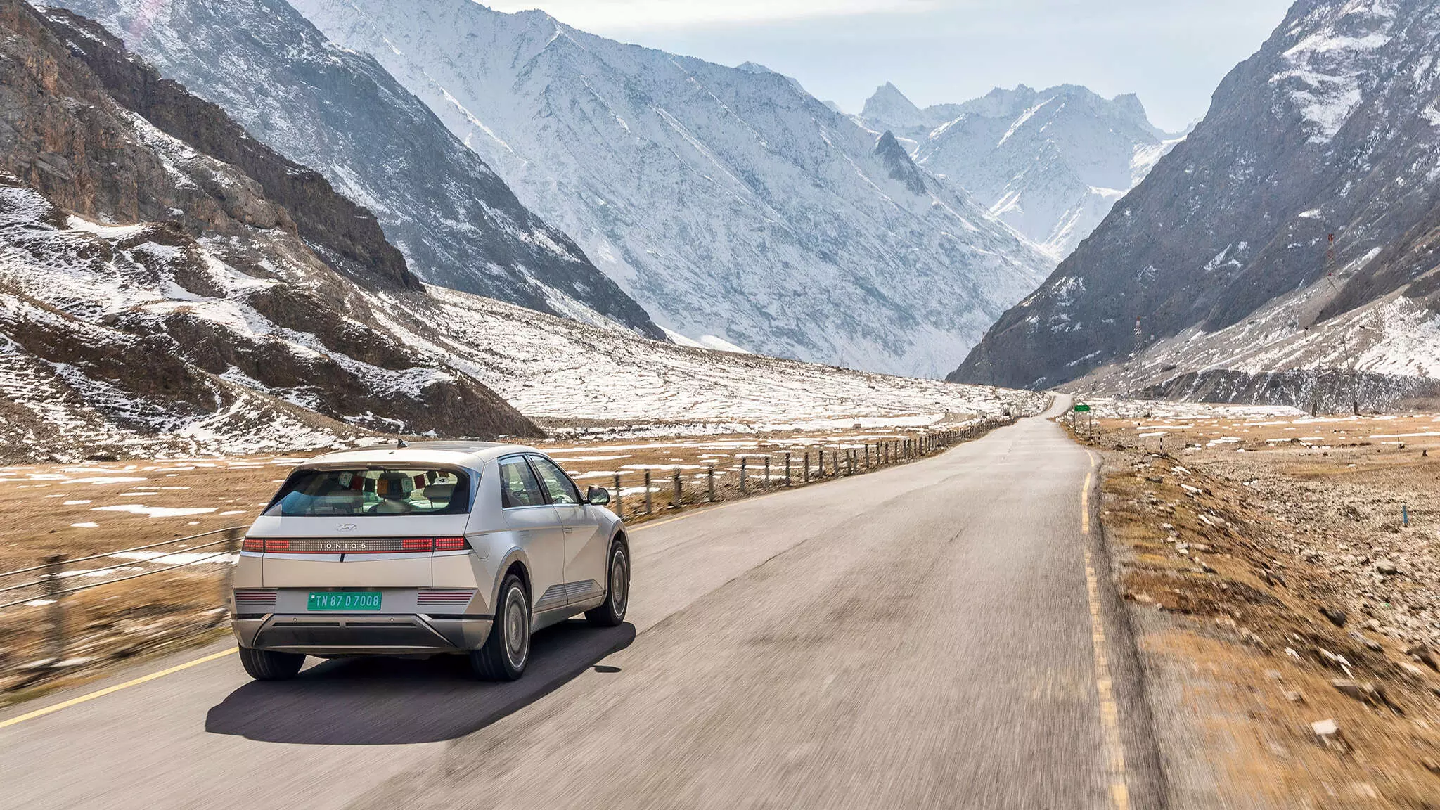 The sights of Kashmir were beautiful and the Ioniq 5s battery range kept us going. -Shot by Avdhoot A Kolhe for Evo India The sights of Kashmir were beautiful and the Ioniq 5s battery range kept us going. -Shot by Avdhoot A Kolhe for Evo India