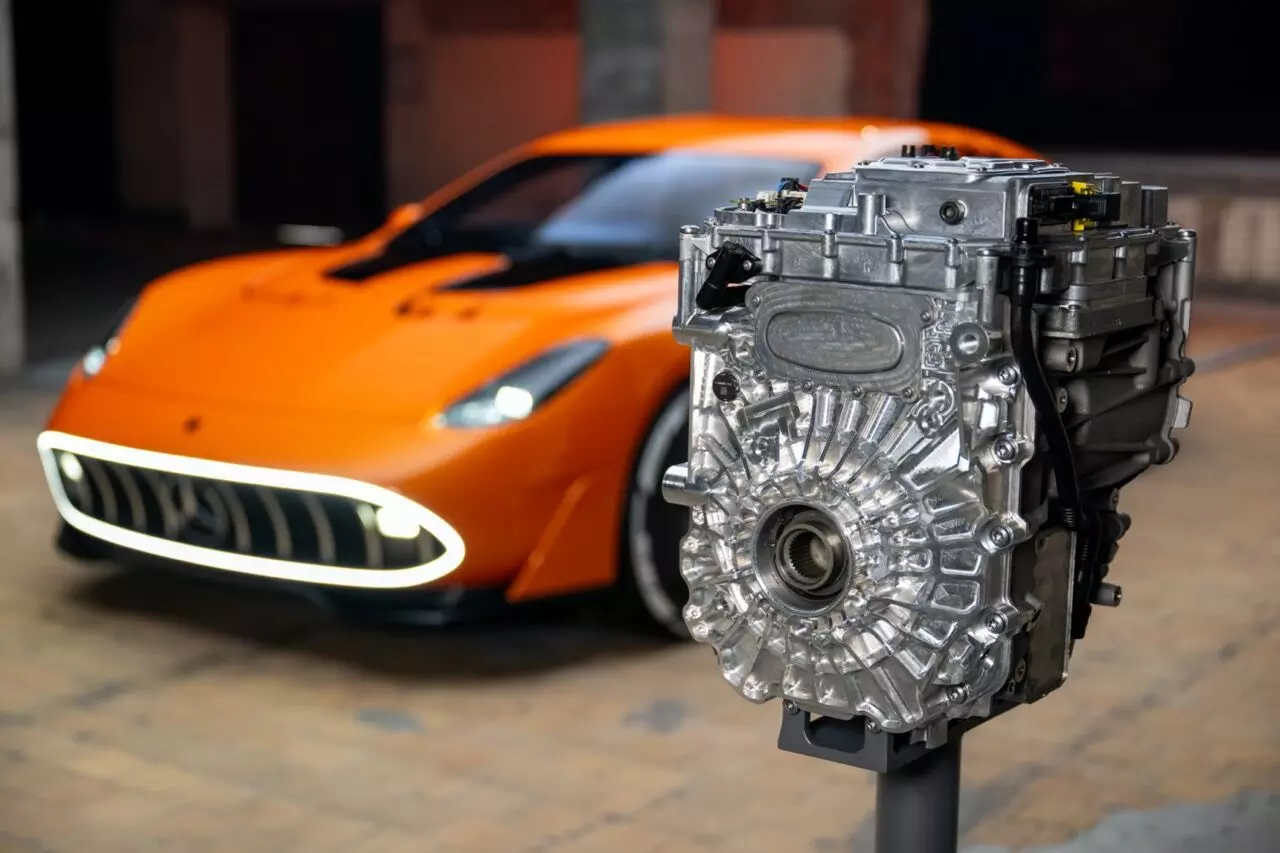 This is the first application of axial flux motors in an electric car This is the first application of axial flux motors in an electric car