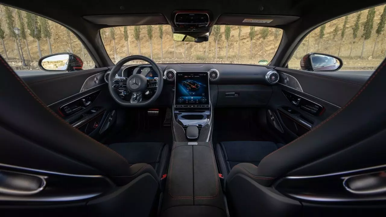 The interior features a 12.3-inch instrument cluster and an 11.9-inch infotainment touchscreen which is present in a portrait format