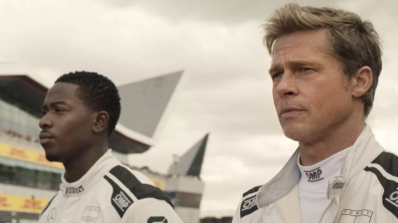 The story revolves around the fictional APX GP team and its driving duo of Sonny Hayes (played bit Brad Pitt, on the right) and his teammate Joshua Pearce (played by Damson Idris, on the left) The story revolves around the fictional APX GP team and its driving duo of Sonny Hayes (played bit Brad Pitt, on the right) and his teammate Joshua Pearce (played by Damson Idris, on the left)