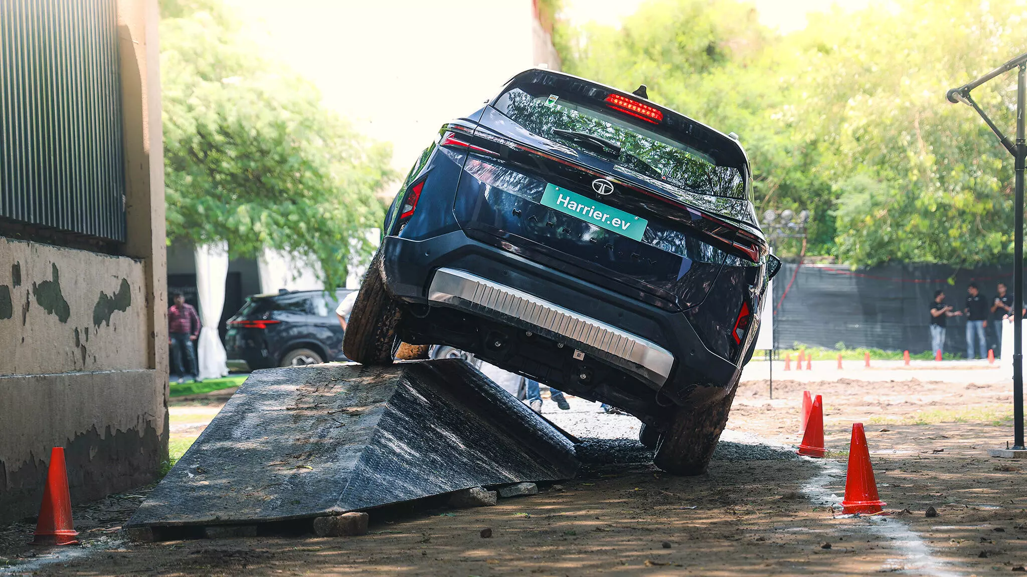The Harrier EVs hefty kerb weight of 2335kg is most felt while off-roading whenever the front drops down with a very prominent thud — Shot by Avdhoot A Kolhe for Evo India The Harrier EVs hefty kerb weight of 2335kg is most felt while off-roading whenever the front drops down with a very prominent thud — Shot by Avdhoot A Kolhe for Evo India