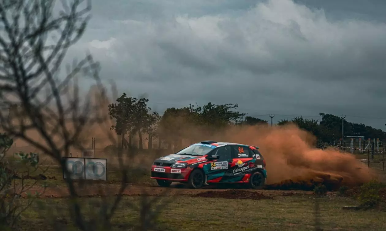 Sheshank Jamwal (co-driver Raghuram Saminathan) claimed the win in the INRC3 category – shot by Sai Teja Iragavarapu