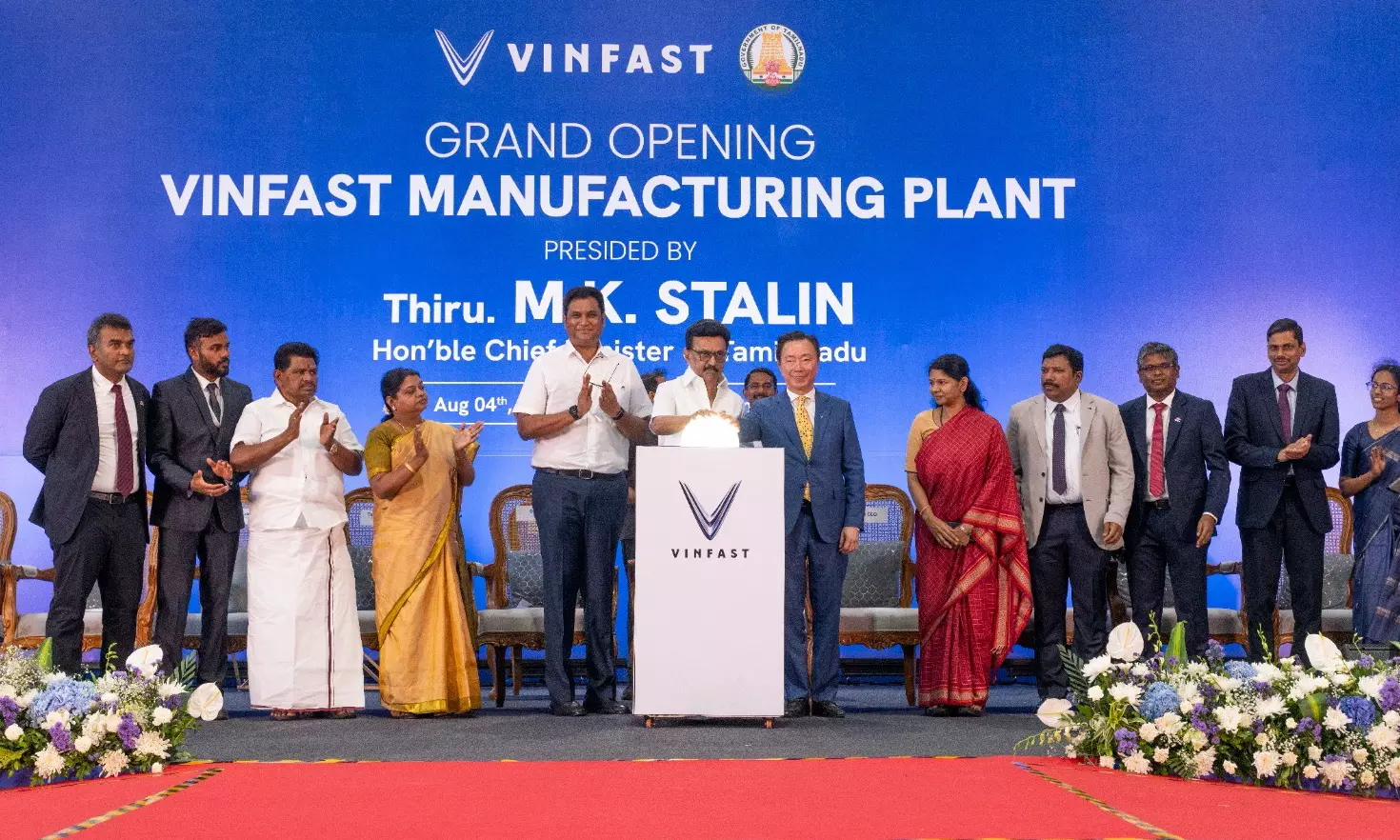 VinFast India inaugurates their first EV assembly plant in India at SIPCOT Industrial Park, Thoothukudi, Tamil Nadu