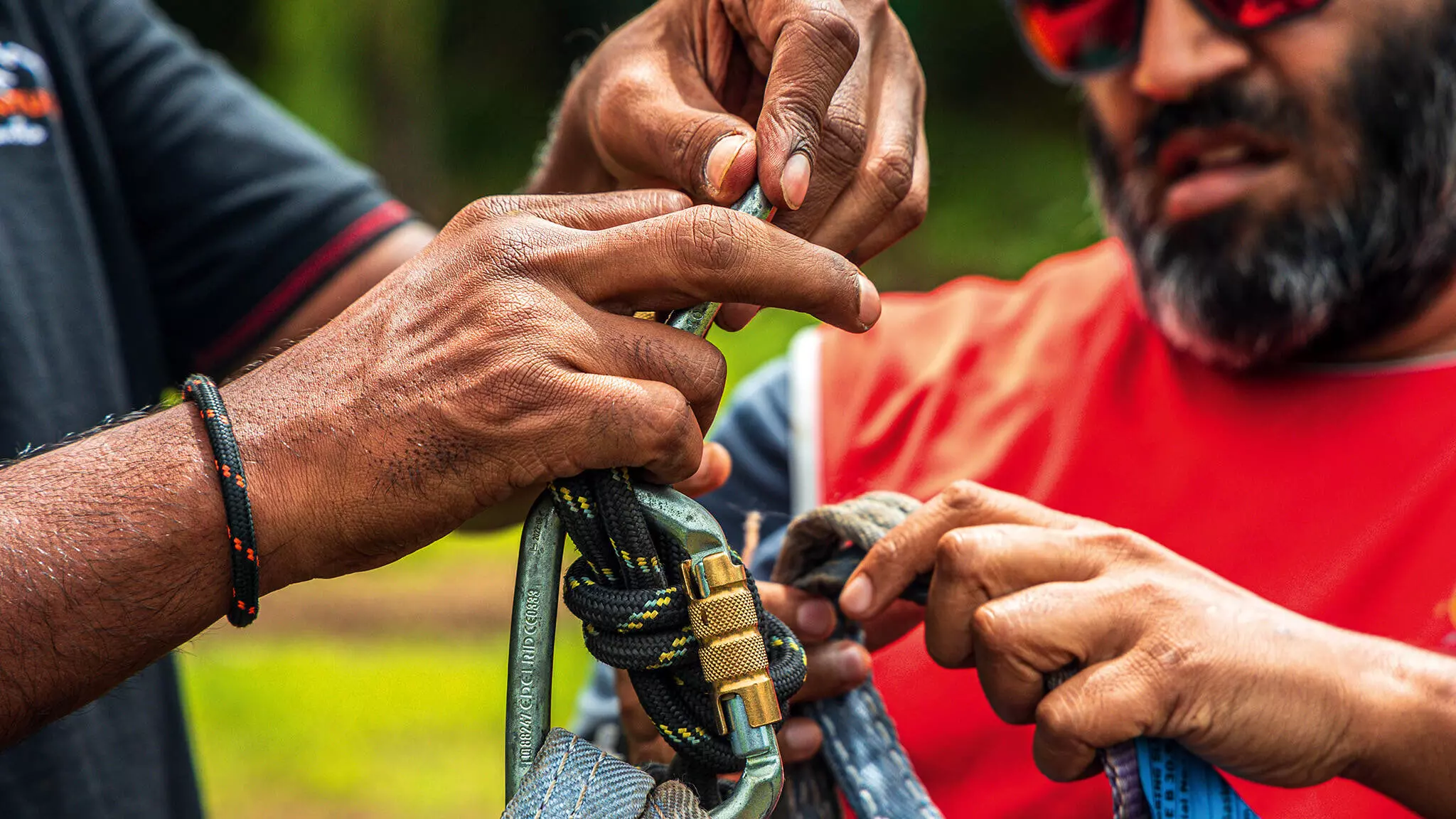 We tethered the X440 to the crane’s hook with help from professional rock climbers to prepare for the drop test from 30 feet above ground — Shot by Avdhoot A Kolhe for evo India We tethered the X440 to the crane’s hook with help from professional rock climbers to prepare for the drop test from 30 feet above ground — Shot by Avdhoot A Kolhe for evo India