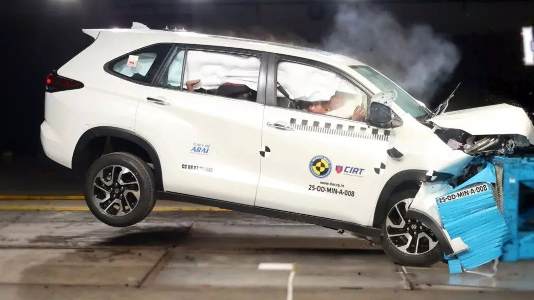 Maruti Suzuki Invicto frontal impact BNCAP test.