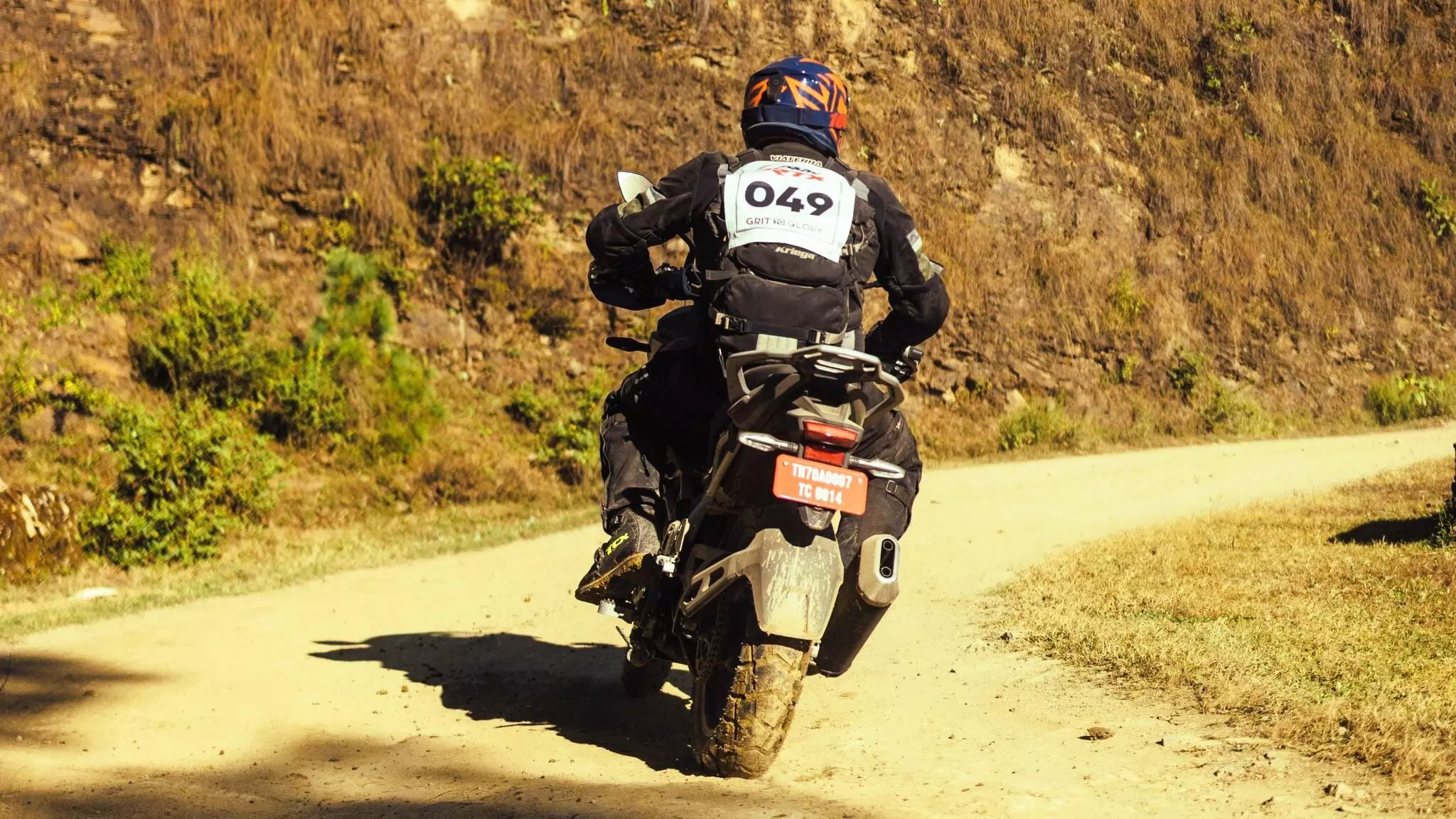 The WP suspension offers 180mm of wheel travel and a 200mm ground clearance, giving the RTX a great ride quality — Shot by TVS Motor Company The WP suspension offers 180mm of wheel travel and a 200mm ground clearance, giving the RTX a great ride quality — Shot by TVS Motor Company