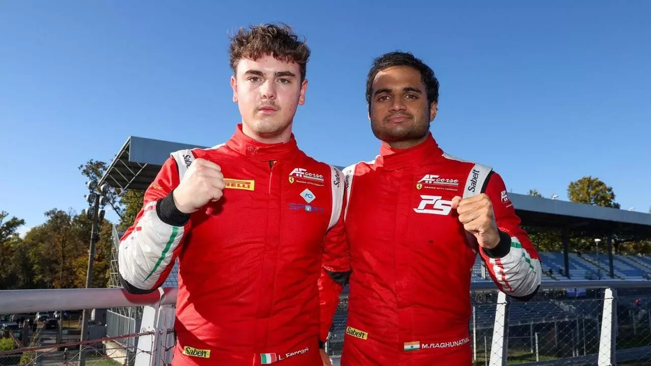 Lorenzo Ferrari (L) and Mahaveer Raghunathan (R), GT3 Pro-Am race drivers, AF Corse Lorenzo Ferrari (L) and Mahaveer Raghunathan (R), GT3 Pro-Am race drivers, AF Corse
