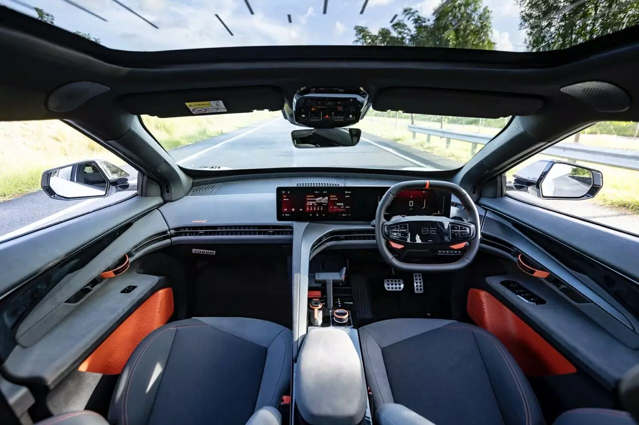 The interior of the BE 6 Formula E Edition gets Firestorm Orange accents The interior of the BE 6 Formula E Edition gets Firestorm Orange accents