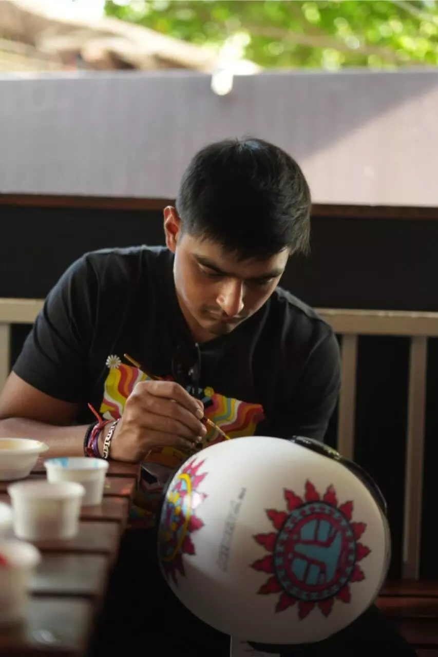 The various activities at TVS MotoSoul included a helmet painting experience