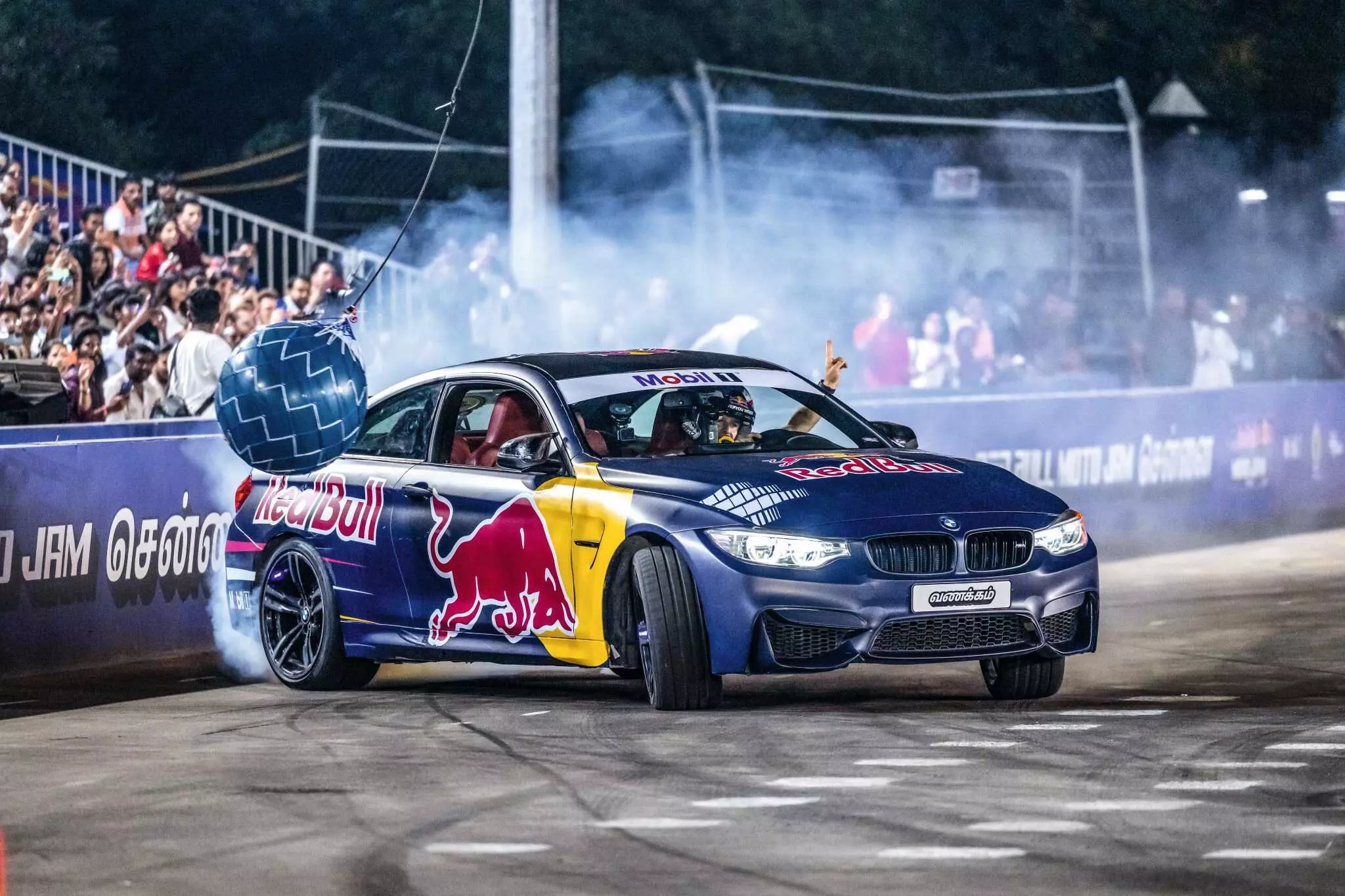 Abdo Feghali performing a drift at the Red Bull Moto Jam 2025 - Shot by Red Bull India Abdo Feghali performing a drift at the Red Bull Moto Jam 2025 - Shot by Red Bull India