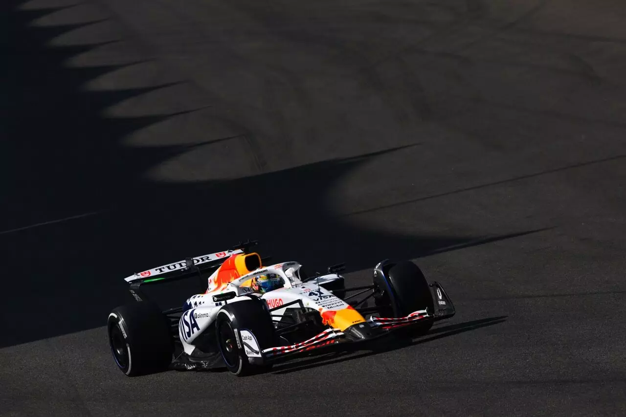 Lindblads first outing in an F1 car was driving Yuki Tsunodas Red Bull at Silverstone, and the British driver of Indian-origin is seen here during an F1 test with the Racing Bulls at the Yas Marina Circuit