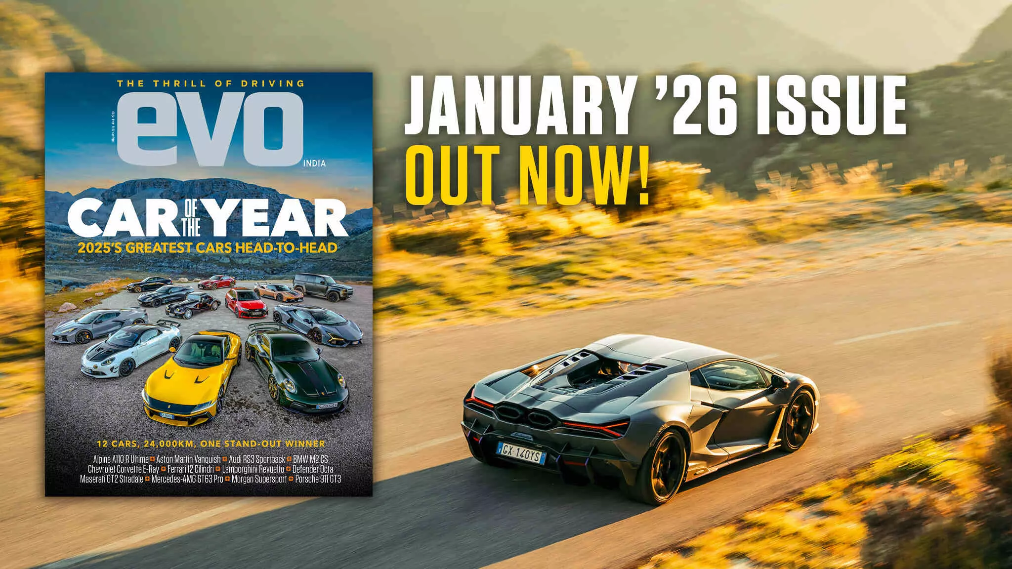 The January 2026 issue of evo India is coming in hot with our annual evo Car of the Year special The January 2026 issue of evo India is coming in hot with our annual evo Car of the Year special