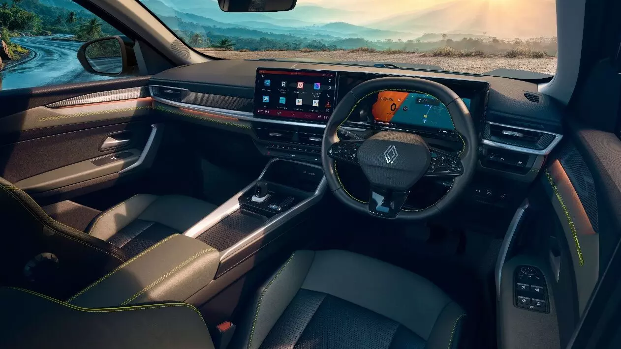 The interior features a fighter-jet-like dashboard layout and Google powered screens