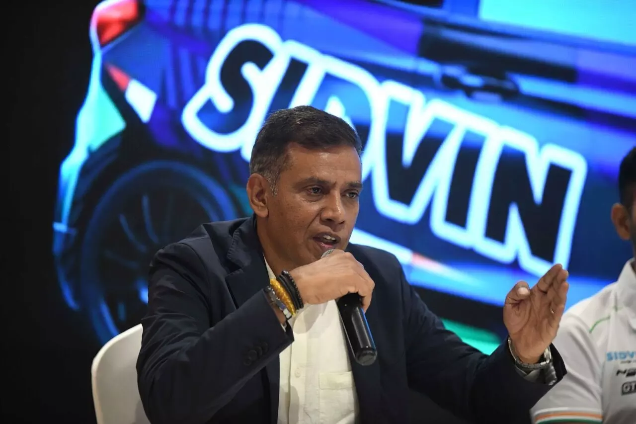 Mohan Nagarajan, chairman, Sidvin Energy Engineering at the TSI Racing press conference