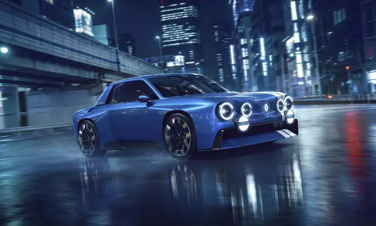 The Renault 8 Gordini concept is a rear-wheel drive coupe with hidden lights